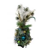 Handcrafted Lighted Peacock Themed Tree
