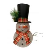 Lighted Glass Snowman - 12 x 6