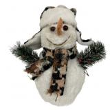 Plush Winter Camo Snowman Decor - 13 x 11