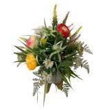 Handcrafted Floral Arrangement in Planter w/ Stand