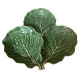 Vintage Bordallo Pinheiro 3 Cabbage Leaf Tray