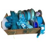 Box Lot of Assorted Blue Ribbons