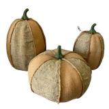 3 Decorative Pumpkins - 10 x 6