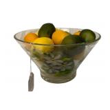 Faux Lemon/Limes in Glass Painted Bowl - 6 x 11