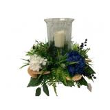 Centerpiece w/ Glass Hurricane & Candle