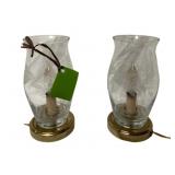 2 Hurricane Glass Lamps - 8.5 x 4