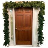 Wood Door w/ side lights & Garland