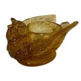 Amber Bird Candlestick Holder - 3 x 2 x 2