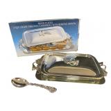 Silver Plated 3 Qt Casserole Dish w/ Serving Spoon