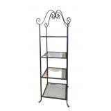 4 Tiered Metal/Glass Shelf - 77 x 22.5 x 22.5