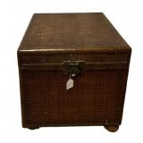 Vintage Woven Rattan and Wicker Trunk