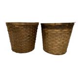 2 Woven Baskets w/ Liner - 11 x 11.5