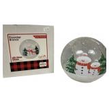 Cozy Snowmen LED Glass Globe in Box - 6" Round