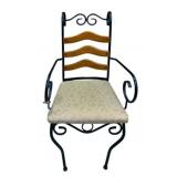 Metal & Wood Back Arm Chair - 42 x 21 x 27.5