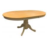 Pedestal Dining Table w/ Natural Wood Grain Top