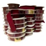 Box Lot of Burgundy Velvet Ribbon
