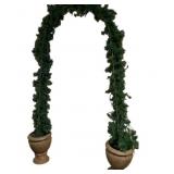 Lighted Garland Archway in Planters - 90 x 62 x 14
