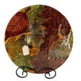 Fall Glass Bowl w/ Stand - 18" Round