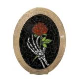 Skull Hand & Rose Mosiac Decor - 15.5 x 12