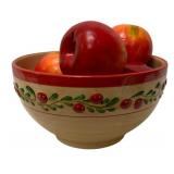 Glass Bowl w/ Faux Apples - 5 x 9