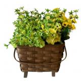 Putney Woven Basket w/ Flowers - 21 x 21 x 10