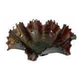 Carnival Glass Ruffle Edge Bowl - 3 x 8