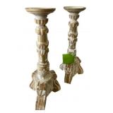 2 Candlestick Holders - 15.25 x 6