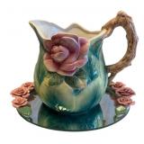 Pitcher & Glass Tray - 9.5 x 14 x 9
