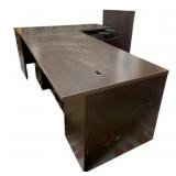 L-Shaped Executive Desk & 3-Drawer File
