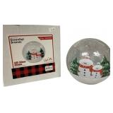 Cozy Snowmen LED Glass Globe in Box - 6" Round