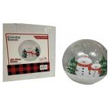 Cozy Snowmen LED Glass Globe in Box - 6" Round