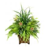 Faux Floral Arrangement in Metal Planter - 26 x 24