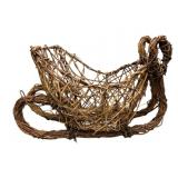 Woven Grapevine & Twig Sleigh - 33.5 x 20 x 7