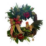 Handcrafted Rooster Wreath - 24" Round