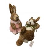 2 Bunny Figures - 14 x 7 x 6