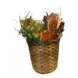 Basket w/ Faux Flowers - 11.5 x 12.5