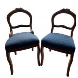 Pair of Antique Carved Balloon-Back Chairs