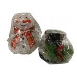 Lighted Glass Snowman - 12 x 6