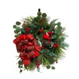 Christmas Lighted Cardinal Wreath - 22 x 21