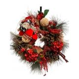 Jingle Bell/Pine Cone Wreath - 27 x 27