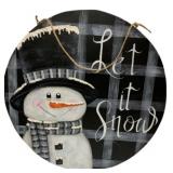 Hand Painted "Let if Snow" Sign - 22" round