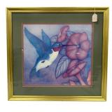 Framed Hummingbird Art - 28 x 27