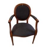 Upholstered Wood Arm Chair - 38 x 23 x 22