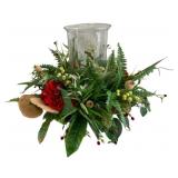 Hurricane Candle Centerpiece w/ Artifical Greenery