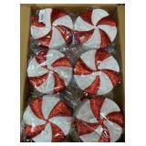 12 Peppermint Candy Ornaments - 6" round
