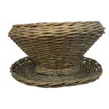 Wicker Tray and Basket - 18 x 10