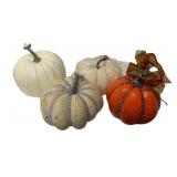 4 Decorative Pumpkins - 7 x 7