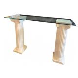 Glass Top 2 Column Table - 50 x 17 x 36