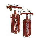 2 Snow Flyer Decorative Sleds - 24 x 11.5 x 3