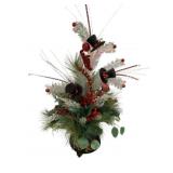Handcrafted Snowman Top Hat Arrangement